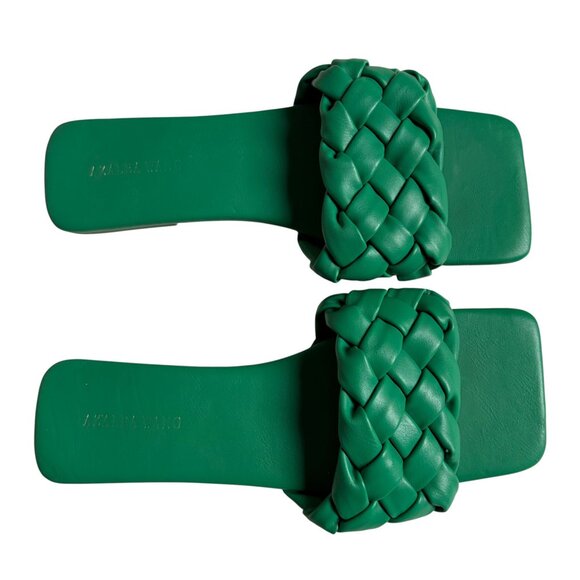 Azalea Wang Green Flat Mules / Sandals / Slides - Size 7 - Picture 3 of 8